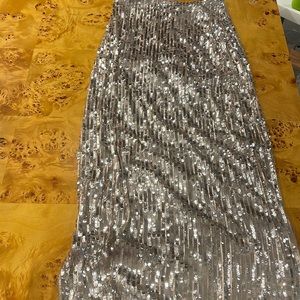 Free people silver sequin skirt side slit size 6 worn once